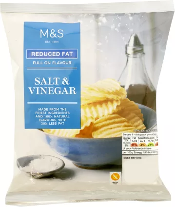M&S Reduced Fat Salt & Vinegar Crisps 150g.png