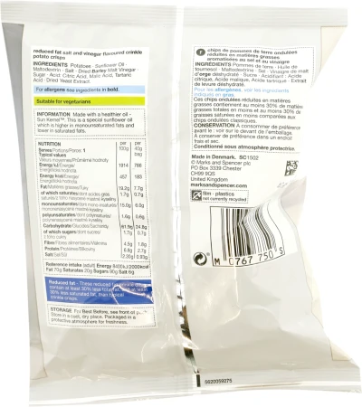M&S Reduced Fat Salt & Vinegar Crisps 150g 2.png