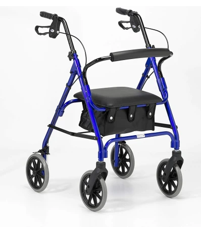 Days Lightweight Folding Four Wheel Walker with Padded Seat, Lockable Brakes, Ergonomic Handles, and Carry Bag Blue.jpg