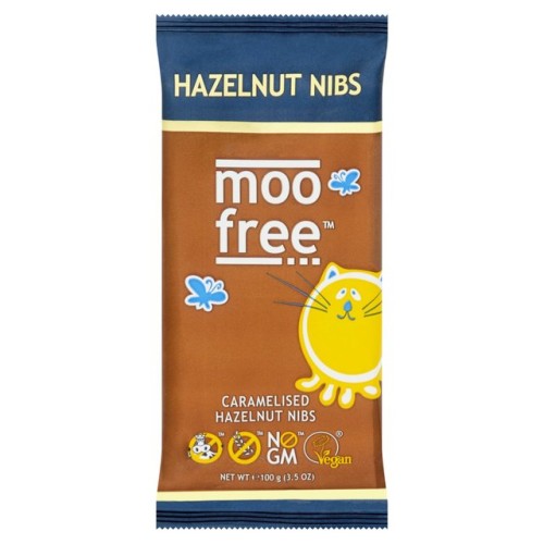 Przejdź do produktu Moo Free Caramelised Hazelnut Nibs Bar 100g