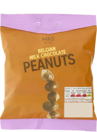 Przejdź do produktu Marks & Spencer Belgian Milk Chocolate Coated Peanuts 125g