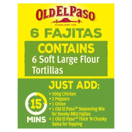 Old El Paso Large Super Soft Flour Tortillas x6 350g 2.jpg