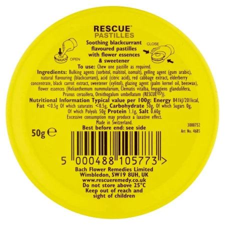 Bach RESCUE Remedy Pastilles, Blackcurrant 50g – Soothing Flower Essences 3.jpg