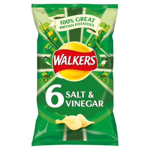 Przejdź do produktu Walkers Crisps MultiPack Salt & Vinegar - 6x25g