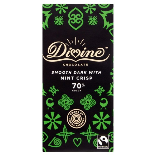 Przejdź do produktu Divine 70% Dark Chocolate with Mint Crisp 90g