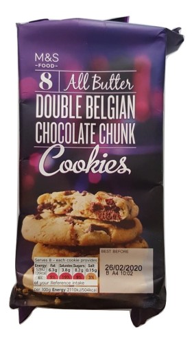 Przejdź do produktu Marks & Spencer All Butter Double Belgian Chocolate Chunk Cookies 200g