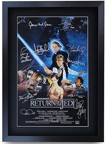 Przejdź do produktu Framed Star Wars Movie Poster Return of the Jedi Cast Signed Print A3