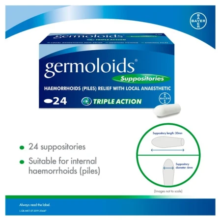 Germoloids Triple Action Haemorrhoids & Piles Suppositories Tablets 24 pack 5.jpg