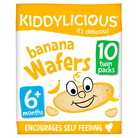 Kiddylicious Wafers, banana, baby snack, 6months+, multipack 10 x 4g.jpg