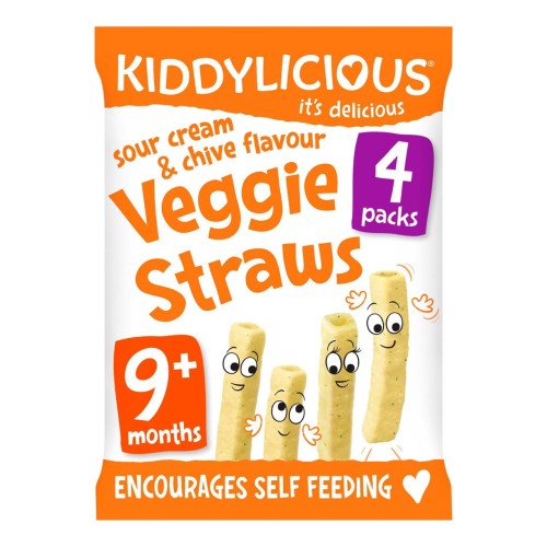 Przejdź do produktu Kiddylicious Veggie Sour Cream & Chive Straws Multipack 4 x 12g