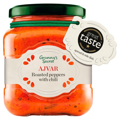 Przejdź do produktu Granny's Secret Ajvar Hot Roasted Peppers with Chilli 200g