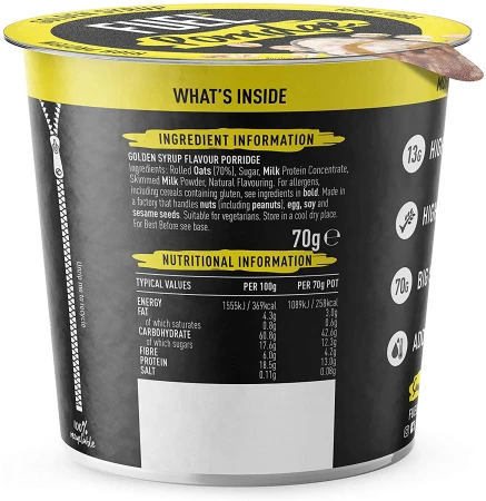 FUEL10K Instant Porridge Golden Syrup  High Protein 8x70g Pots 3.jpg
