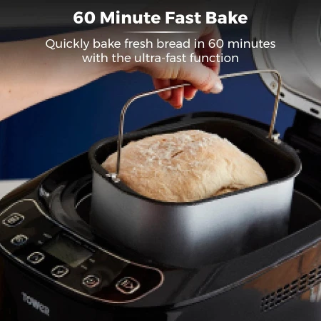 Tower T11003 Digital Bread Maker, 12 Automatic Programs, 13 Hours Delay Timer, Non-Stick Bread Pan, 550W, Black 4.jpg