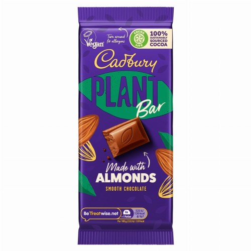 Przejdź do produktu Cadbury Vegan Plant Bar Almonds Smooth Chocolate 90g