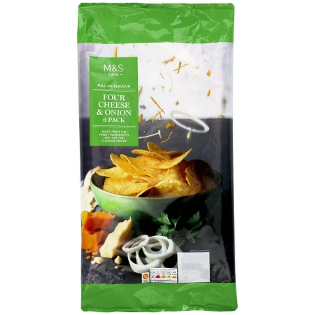 M&amp;S Four Cheese &amp; Onion Crisps 25g x 6 per pack.jpg