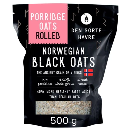 Den Sorte Havre Ancient Grain Black Oat Rolled Porridge Oats 500g.jpg