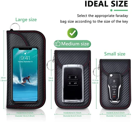 Signal Blocking Protective Faraday Pouch for Car Keys - Single Pouch 2.jpg