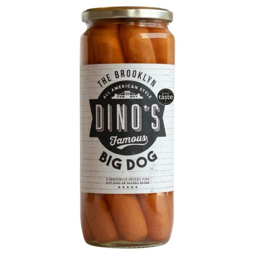 Przejdź do produktu Dino's Famous The Brooklyn 8 Beechwood Smoked Pork Hot Big Dogs 720g