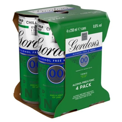 Przejdź do produktu Gordon's Alcohol Free Spirit & Tonic With a Hint of Lime 4 x 250ml