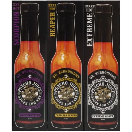 Psycho Juice Mini Three Hot Chilli Pepper Sauce Selection 3 x 59ml Bottles.jpg