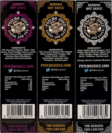 Psycho Juice Mini Three Hot Chilli Pepper Sauce Selection 3 x 59ml Bottles 4.jpg