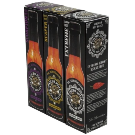 Psycho Juice Mini Three Hot Chilli Pepper Sauce Selection 3 x 59ml Bottles 2.jpg