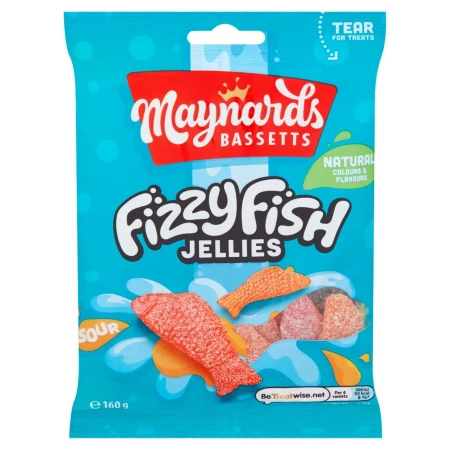 Maynards Bassetts Fizzy Fish Sweets Bag 160g.jpg