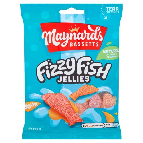 Przejdź do produktu Maynards Bassetts Fizzy Fish Sweets Bag 160g