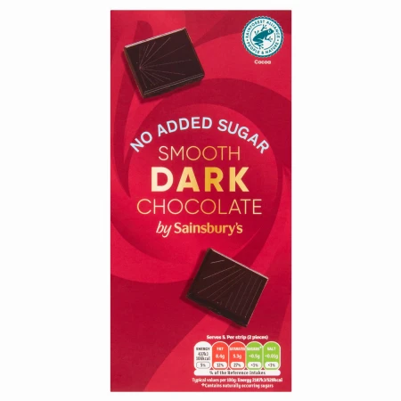 Sainsbury's Smooth Dark Chocolate No Added Sugar 100g.jpg