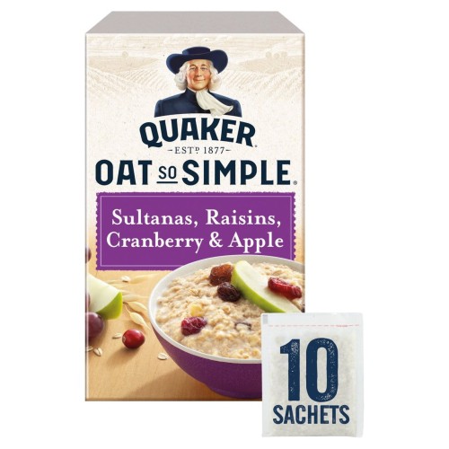 Przejdź do produktu Quaker Oat So Simple Sultanas & Raisins Fruit Porridge 38.5g x 10 per pack