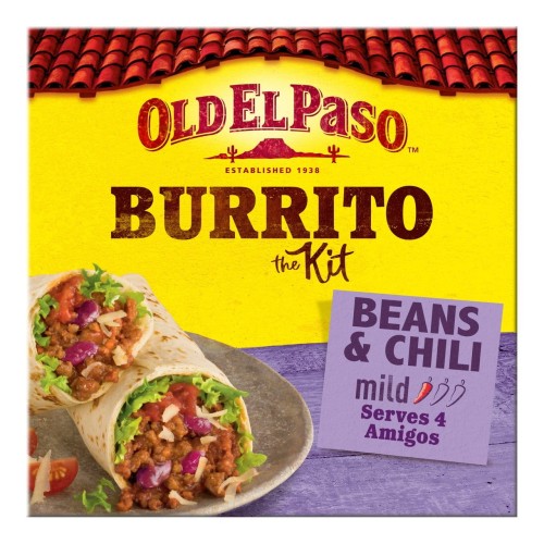 Przejdź do produktu Old El Paso Mexican Beans & Beef Chili Mild Burrito Kit 620g