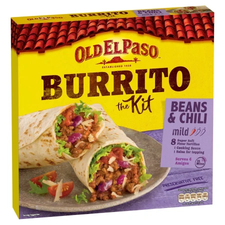 Old El Paso Mexican Beans &amp; Beef Chili Mild Burrito Kit 620g 2.jpg