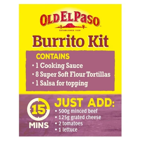 Old El Paso Mexican Beans &amp; Beef Chili Mild Burrito Kit 620g 3.jpg