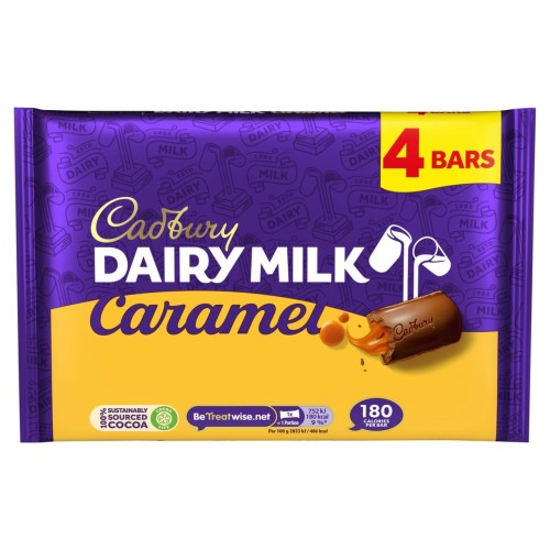 Przejdź do produktu Cadbury Dairy Milk Caramel Chocolate Bar 4 Pack 148g