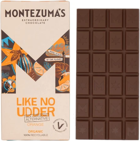 Montezuma's Like No Udder, Milk Chocolate Alternative With Orange, Gluten Free, Naturally Vegan &amp; Organic, 90g Bar.jpg