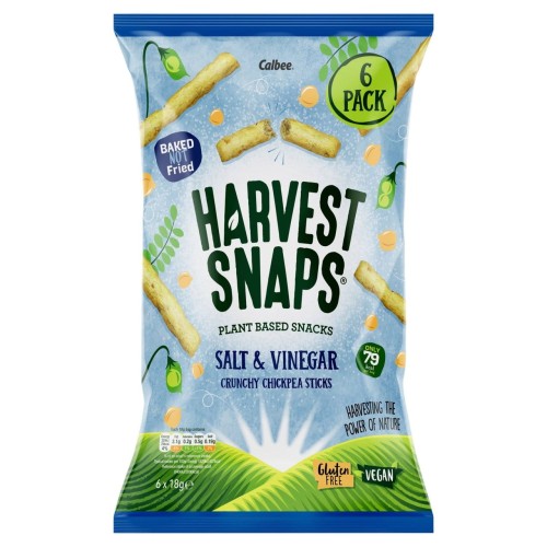 Przejdź do produktu Harvest Snaps Chickpea Sticks Salt & Vinegar 6 x 18g