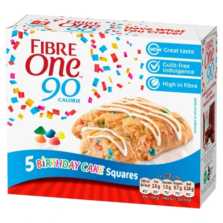Fibre One 90 Calorie Birthday Cake Bars 5 x 24g 3.jpg