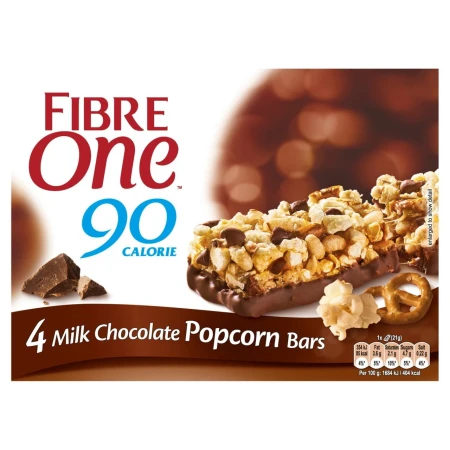 Fibre One 90 Calorie Milk Chocolate Popcorn Bars 4 x 21g 2.jpg