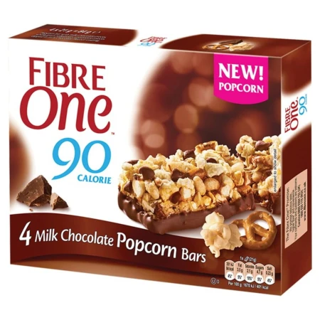 Fibre One 90 Calorie Milk Chocolate Popcorn Bars 4 x 21g 3.jpg