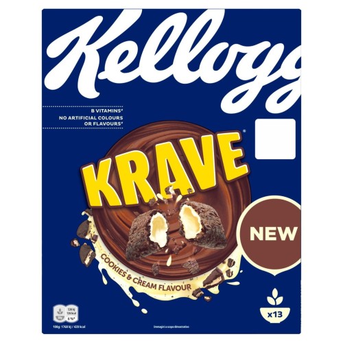 Przejdź do produktu Kellogg's Krave Cookies & Cream Breakfast Cereal 410g