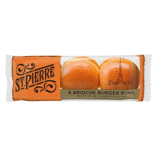 Przejdź do produktu St. Pierre Sliced Brioche Burger Buns 6 per pack