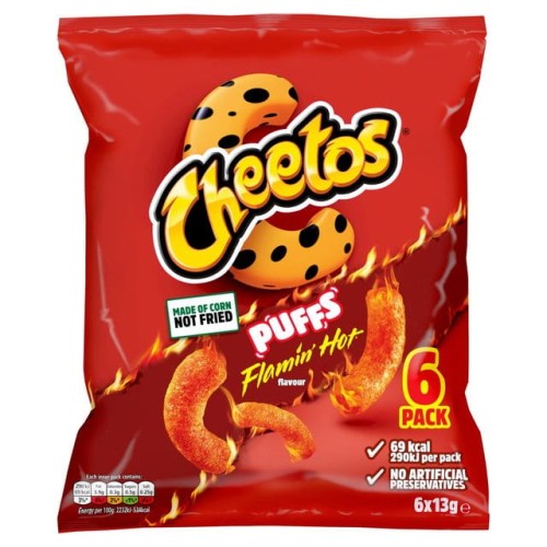Przejdź do produktu Cheetos Puffs Flamin' Hot Multipack Snacks 6 per pack