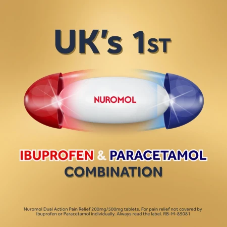 Nuromol Dual Action Pain Relief Tablets, Ibuprofen &amp; Paracetamol 12 per pack 3.jpg