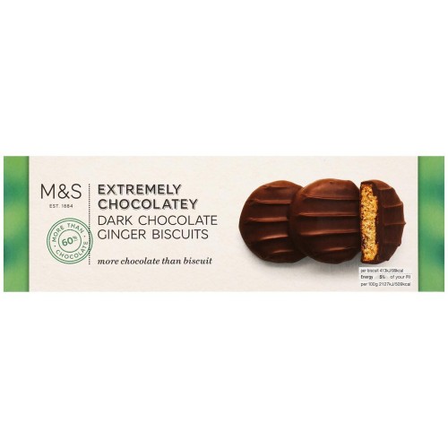 Przejdź do produktu Marks & Spencer Extremely Chocolatey Dark Chocolate Ginger Biscuits 175g
