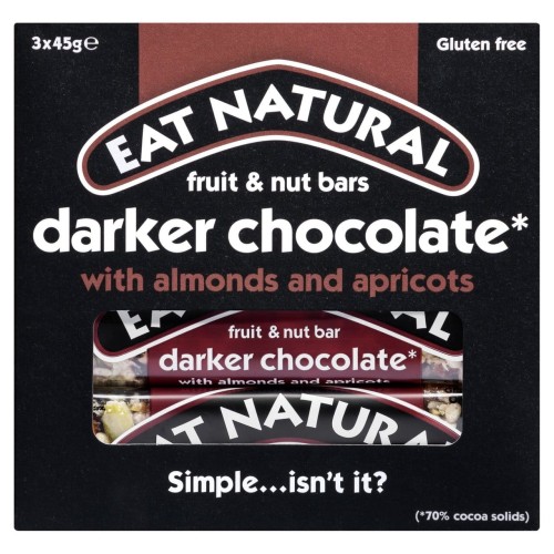 Przejdź do produktu Eat Natural 70% Darker Chocolate Almonds & Apricots Bars 3 x 45g