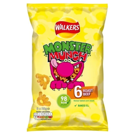 Walkers Monster Munch Roast Beef Snacks 6 per pack.jpg