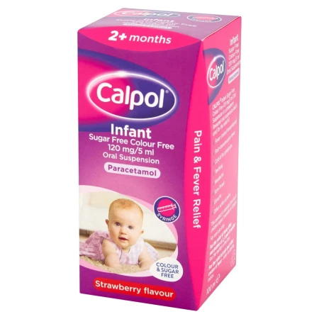 Calpol Infant Sugar Free &amp; Colour Free Oral Suspension Strawberry 2+ Months 100ml 2.jpg