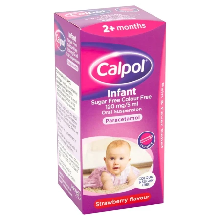 Calpol Infant Sugar Free &amp; Colour Free Oral Suspension Strawberry 2+ Months 100ml 3.jpg
