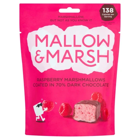 Mallow &amp; Marsh Raspberry Marshmallows Coated in 70% Dark Chocolate 100g.jpg