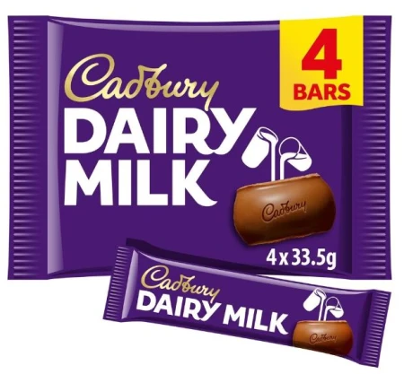 Cadbury Dairy Milk Chocolate Bar 4 Pack Multipack 134g.JPG